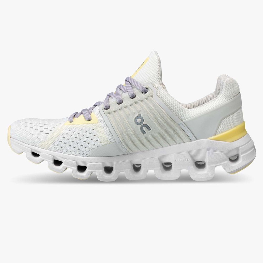 On Running Women's Athletic Shoes in White and Yellow